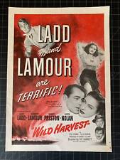 Vintage 1946 “Wild Harvest” Film - Alan Ladd - Dorothy Lamour picture