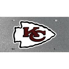 kansas city chiefs nfl football team logo silver glitter laser license plate picture