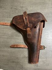 WW1 WWII BROWN LEATHER LUGER P08 HOLSTER picture