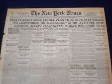 1919 MARCH 16 NEW YORK TIMES - WILSON SAYS TREATY READY SOON - NT 9276 picture