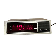 Vintage Alarm Clock Ken-Tech Model T-2077 1985 Wood Grain Red LED picture