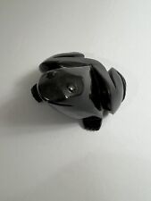 Small Black Onyx Like FROG Figurine Heavy Paperweight picture