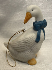 Christmas Ornament Porcelain Goose Duck Figurine White Vintage  picture