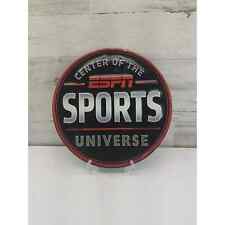 ESPN Sports Center of the Universe Metal Embossed Sign 13” Round Tin Sign picture