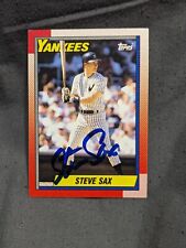 Steve Sax Autograph Signed Card 1990 Topps New York Yankees  picture