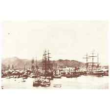 Postcard Whaling Ships & Merchant Fleet Honolulu Harbor 1880 Punchbowl picture