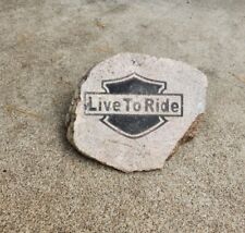 Solid Granite 14 Lb. Harley Davidson Live To Ride Bar Decor Man Cave Yard Art picture