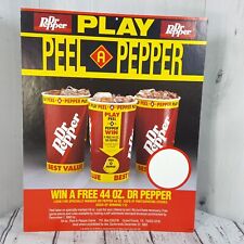 Vintage Dr. Pepper Play Peel a Pepper 2 Sided Advertising 13 x 11