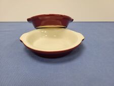 Vintage Hall Burgundy Brick Red Small Serving Bowl with Handles picture