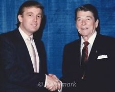 PRESIDENT DONALD TRUMP & RONALD REAGAN SHAKING HANDS  8X10 PHOTOGRAPH picture