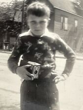VF Photograph Portrait Holding Brownie Camera 1948 picture