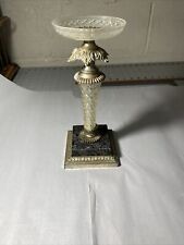 Vintage Dilly Mfg USA Pillar Candle Holder Italy Marble Hollywood Regency picture