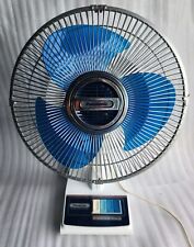 Vintage Retro Panasonic F-1208 12” Oscillating Blue Blade Fan Works Perfectly  picture