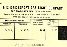 1929 BRIDGEPORT CONN THE BRIDGEPORT GAS LIGHT COMPANY DEC BILLHEAD Z1743 picture