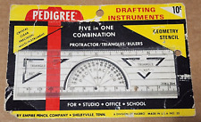 Vintage Pedigree 5 in 1 Protractor Drafting Instrument on Original Card picture