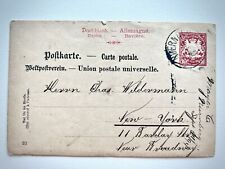 Antique Postcard 1894 Germany to New York with Red 10 Pfennig Stamp picture