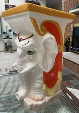 VTG MCM LG Exquisite Elephant Glazed Ceramic Side Table Garden Stool Sculpture picture