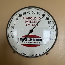 VINTAGE MOTORIST MUTUAL INSURANCE Miller INS. AGCY. ROUND THERMOMETER picture