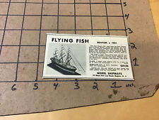 vintage original 1954 magazine ad: FLYING FISH -- model shipways - Bogota NJ  picture