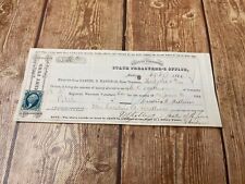 1864 Wisconsin State Treasurer's office certificate receipt 2 cent postage stamp picture
