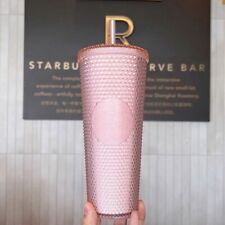 New Starbucks 2022 China Sakura Pink Glitter 24oz Studded Cup Tumbler picture