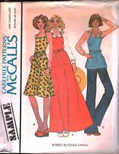 Vintage McCalls Sewing Pattern Misses Butcher Apron Pockets UNCUT OOP Sew 1970's picture