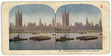 c1890's Colorized Stereoview Card House of Parliment, London England picture