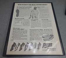 Puma Tennis Shoe  1976 Print Ad Framed 8.5x11  picture