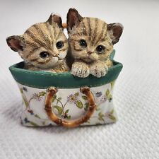 Lenox 2005 Cat Kitty In Purse A Tote For Two Painted Resin Figurine DAMAGED picture