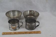 tin drinking cups / bowls lot 4  reenactment  colonial 18th 19th antique replica picture