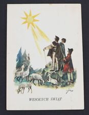 Poland Postcard  Merry Christmas Szancer highlanders, shepherds and sheep, picture