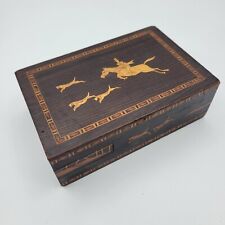 Vintage Handcrafted Marquetry Inlaid Box Hidden Compartment Made in Japan picture
