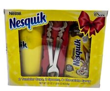 Nestle Nesquik Gift Set 2 Yellow Plastic Cups 2 Bunny Spoons & Syrup NEW Sealed picture