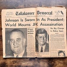Tallahassee Democrat Johnson is Sworn in as President November 23 1963 Newspaper picture
