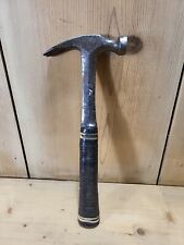 VINTAGE ESTWING 16 OZ STRAIGHT CLAW HAMMER STACKED LEATHER HANDLE - VNTG - USA picture