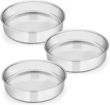 9� Inch Cake Pan Set of 3, E-far Stainless Steel Round Cake Baking Pans, Non-... picture