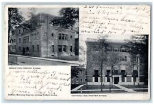 Buffalo New York Postcard Club Buildings Delaware Avenue Multiview 1907 Vintage picture