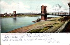 Postcard The Roebling Ohio River Suspension Bridge Cincinnati Ohio OH 1907  W179 picture