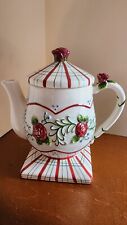MWW Market Flowers Ceramic Embossed Teapot picture
