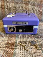 Vintage Purple Steel CASH BOX with Keys & Combination picture