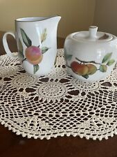 Royal Worcester Eveshaw Gold Cream And Sugar Bowl Mid Century Modern Perfect picture