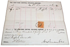 JUNE 1868 NEW YORK CENTRAL NYC RAILROAD BILL FOR WOOD BUFFALO A. RANSOM COMPANY picture