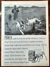 1969 Purina Vintage Print Ad Dog Chow Hunting Pet Nutrition Game Bird Sportsman picture