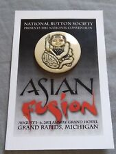 2011 National Button Society Asian Fusion Button on Card. picture