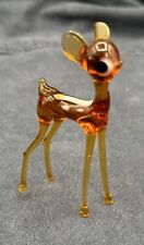 Vintage MCM Hand Blown Glass Bambi Deer Fawn  Animal Figurine with Long Legs  picture