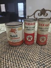 VINTAGE 1950's LOT OF 3 TEXACO & Mobil OIL & GAS STATION ADVERTIS METAL TIN SIGN picture
