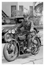 OLDTIME COP RIDING ON INDIAN MOTORCYCLE LOS ANGELES POLICE OFFICER 4X6 PHOTO picture