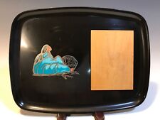  Couroc Silver Turquoise R.C.Gorman Style Native American Woman Cheese Tray VTG. picture