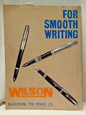 WILSON FOUNTAIN PEN VINTAGE ADVERTISEMENT CARDBOARD SIGN HAND PAINTED CIRCA1969  picture