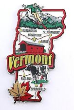 VERMONT STATE MAP AND LANDMARKS COLLAGE FRIDGE COLLECTIBLE SOUVENIR MAGNET picture